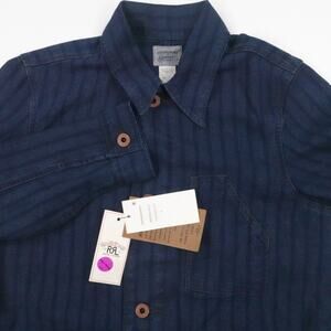 Double RL Jacket Womens 1 XS Blue Indigo Striped Denim Sanforized Chore Ranch